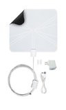 Winegard FlatWave Amped FL5500A Amplified Digital Indoor HD TV Antenna (OTA / High-VHF / UHF / Ultra-Thin / Black and White - Reversible / USB Power Supply) - 50 Mile Long Range