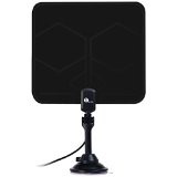 1byone OUS00-0185 Super Thin Indoor HDTV Antenna with Stand with 25 Miles Range and 10-Feet High Performance Coaxial Cable