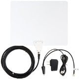 AmazonBasics Ultra Thin Indoor HDTV Antenna, 50 Mile Range (Latest Version)