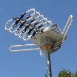 Amplified HD Digital Outdoor HDTV Antenna with Motorized 360 Degree Rotation, UHF/VHF/FM Radio with Infrared Remote Control