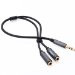 Ugreen 3.5mm Audio Stereo Y Splitter Cable 3.5mm Male to 2 Port 3.5mm Female for Earphone and Headset Splitter Adapter, Compatible with iPhone, Samsung, LG Smartphones, Tablets, MP3 players, Metal Housing, Black