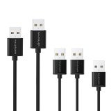 [Upgraded Version] RAVPower [5-Pack] Micro USB Cables (1ft 3ft 6ft 10ft) with Metal Connectors - High Speed USB 2.0 A Male to Micro B USB Charger Cord