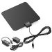 ViewTV Flat HD Digital Indoor Amplified TV Antenna - 40 Miles Range - Detachable Amplifier Signal Booster - 12ft Coax Cable - Black