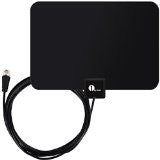 1byone OUS00-0187 Super Thin HDTV Antenna with 35 Miles Range and 10-Feet High Performance Coaxial Cable