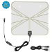 50 Miles Reception Amplified HDTV Antenna, SOAIY® Ultra Thin Indoor HDTV Antenna Built-in Amplifier for UHF/VHF with 16.5ft Coaxial Cable