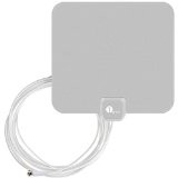 1byone OUS00-0561 Super Thin Indoor HDTV Antenna with 16.5 Feet High Performance Coaxial Cable - Silver/Black