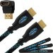 Twisted Veins 50' High Speed HDMI Cable + Right Angle Adapter and Three Micro Velcro Cable Ties (Latest Version Supports Ethernet and Audio Return)