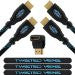 Twisted Veins Two (2) Pack of (6 ft) High Speed HDMI Cables + Right Angle Adapter and Velcro Cable Ties (Latest Version Supports Ethernet, 3D, and Audio Return)